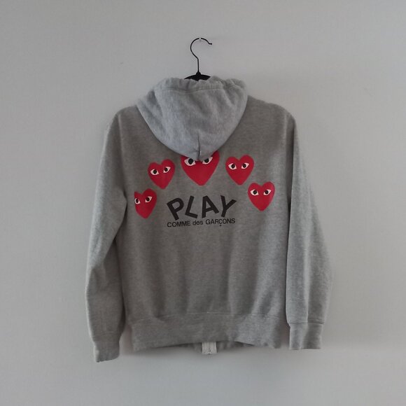 PLAY COMME DES GARCONS grey full zip hoodie size s - Picture 8 of 13